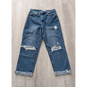 Cotton-On Loose Straight Highrise Boyfriend Distressed Jean Sz 30"x24.5"